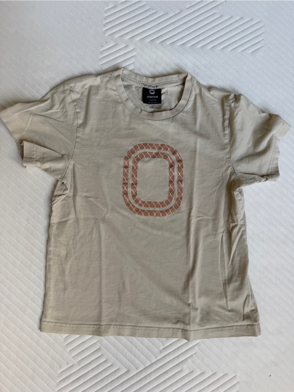 Kids Oversized 'O' Graphic Tee in Tan by OVS KIDS